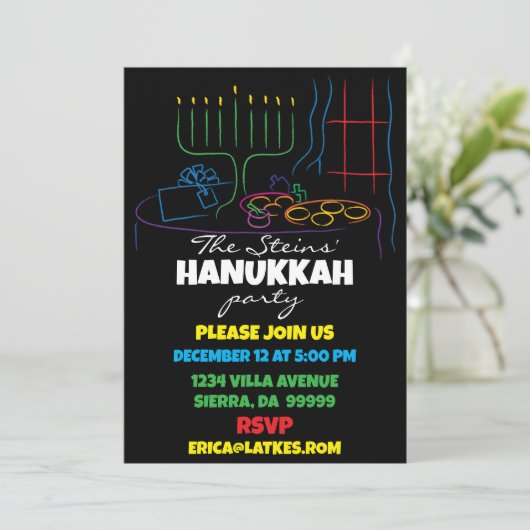 Hanukkah Feastable of Light Kaart (Staand voorkant)