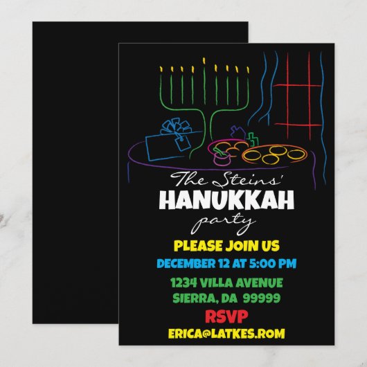 Hanukkah Feastable of Light Kaart (Voorkant / Achterkant)