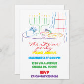 Hanukkah Feastable of Light White Kaart (Voorkant / Achterkant)