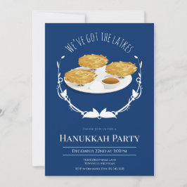 Hanukkah-feest glimlachende Latkes Blauw Witte Fee Kaart