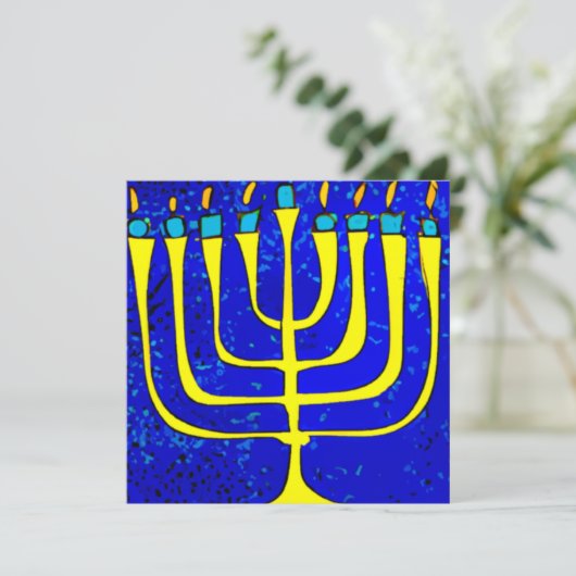 Hanukkah Feestdagenkaart (Staand voorkant)