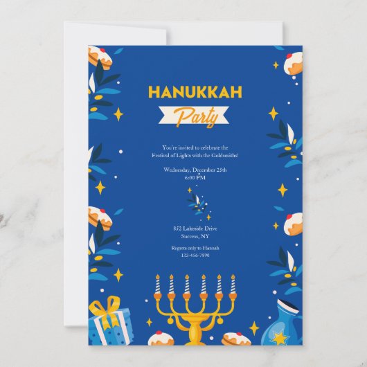 Hanukkah-feestuitnodigingen Kaart (Voorkant)