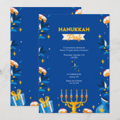 Hanukkah-feestuitnodigingen Kaart (Voorkant / Achterkant)