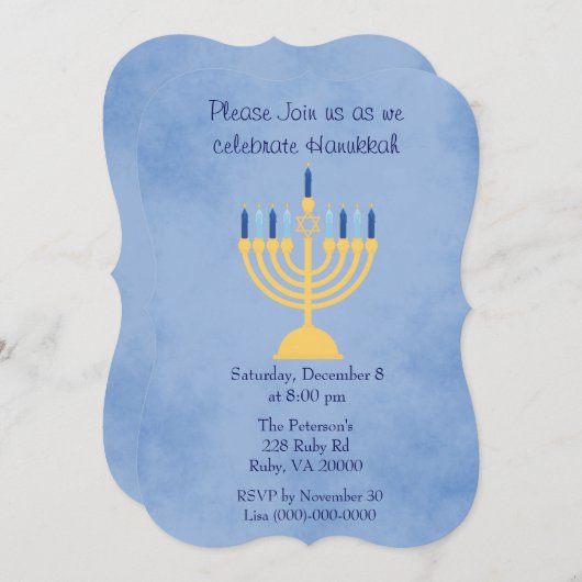Hanukkah-feestviering Kaart (Voorkant / Achterkant)