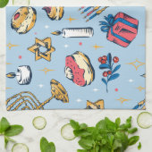 Hanukkah Festival Lights Pattern Gifts Theedoek (Gevouwen)