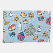 Hanukkah Festival Lights Pattern Gifts Theedoek (Horizontaal)