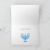 Hanukkah-festival Menorah Blauwe Neonlichten Symbo Kaart (Binnen)