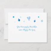 Hanukkah Festival Party Blue Ornament Bedankkaart (Achterkant)
