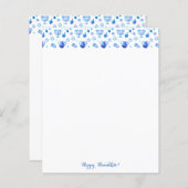 Hanukkah Festival Party Blue Ornament flat paper (Voorkant / Achterkant)