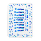 Hanukkah Festival Party Blue Ornament Magneet (Verticaal)