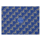 Hanukkah Festival Party Gold Menorah blue pattern Tafelkleed (Voorkant (Horizontaal))