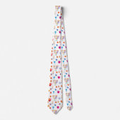 Hanukkah Festival Party Trendy Blue Doodle Pattern Stropdas (Voorkant)