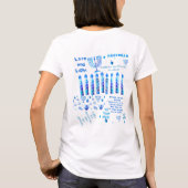 Hanukkah Festival Party Trendy Blue Doodle Pattern T-shirt (Achterkant)