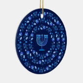 Hanukkah Festival van de Lichtpartij Mandala Blue Keramisch Ornament (Rechts)