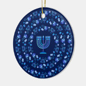 Hanukkah Festival van de Lichtpartij Mandala Blue Keramisch Ornament (Links)