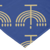 Hanukkah-festivalfeest gouden menora blauw patroon tafelkleed (Gekanteld)