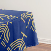 Hanukkah-festivalfeest gouden menora blauw patroon tafelkleed (Voorbeeld)