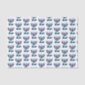 Hanukkah Floral Menorah Pattern Tissuepapier (Voorkant)