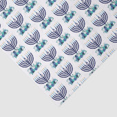 Hanukkah Floral Menorah Pattern Tissuepapier (Detail)