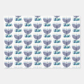 Hanukkah Floral Menorah Wedding Flowers Inpakpapier Vel (Voorkant)