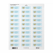 HANUKKAH Floral Wreath Menorah Retouradres Etiket (Full Sheet)