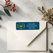 HANUKKAH Floral Wreath Menorah Retouradres Etiket