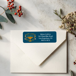 HANUKKAH Floral Wreath Menorah Retouradres Etiket