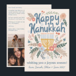 Hanukkah FLorals Hand-getrokken Art CUSTOM 4 FOTO Feestdagenkaart<br><div class="desc">Prettige feestdagen Zoete duif tekening om iemand te wensen! Voeg je eigen foto's en tekst toe! Klik op "personaliseren" om uw eigen foto's toe te voegen en de tekst aan de voor- en achterkant te wijzigen. U kunt ook kleuren en lettertypen wijzigen, alles is aanpasbaar! Ook verkrijgbaar in mijn winkel...</div>