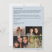 Hanukkah FLorals Hand-getrokken Art CUSTOM 4 FOTO Feestdagenkaart (Achterkant)