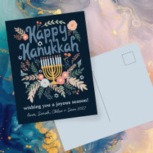 Hanukkah FLorals Hand-getrokken kunst CUSTOM