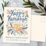Hanukkah FLorals Hand-getrokken kunst CUSTOM Feestdagenkaart<br><div class="desc">Prettige feestdagen Zoete duif tekening om iemand te wensen! Voeg je eigen foto's en tekst toe! Klik op "personaliseren" om de tekst aan de voor- en achterkant te wijzigen. U kunt ook kleuren en lettertypen wijzigen, alles is aanpasbaar! Ook verkrijgbaar in mijn winkel in verschillende kleuren en stijl, zoals fotokaarten,...</div>