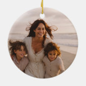 Hanukkah FLorals Hand-getrokken Kunst CUSTOM FOTO Keramisch Ornament (Achterkant)