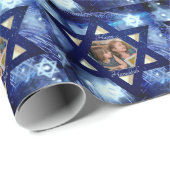 Hanukkah Foto Familie Kinder Roll Gift Cadeaupapier (Rol Hoek)