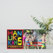 Hanukkah-foto kaart/envelope "Hanukkah is Funukkah Feestdagenkaart (Staand voorkant)