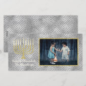 Hanukkah-fotokaart "Elegant Menorah" 2 zijdig Feestdagenkaart (Voorkant / Achterkant)