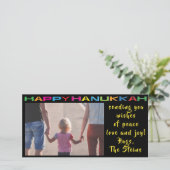 Hanukkah-fotokaart "Happy Hanukkah" Feestdagenkaart (Staand voorkant)