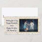 Hanukkah Fotokaart "Sterren & Driehoeken" Feestdagenkaart (Voorkant / Achterkant)