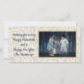 Hanukkah Fotokaart "Sterren & Driehoeken" Feestdagenkaart (Voorkant)