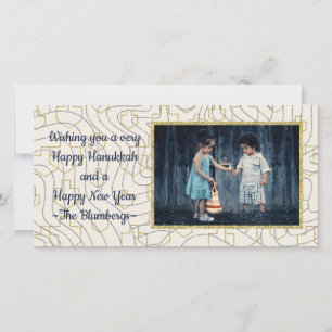 Hanukkah Fotokaart "Sterren & Driehoeken" Feestdagenkaart