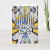 Hanukkah From All of Us Abstract Menorah Painting Feestdagen Kaart (Voorkant)