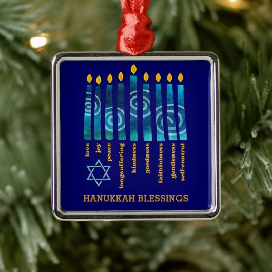 HANUKKAH Fruit van de Geest Metalen Ornament (Boom)