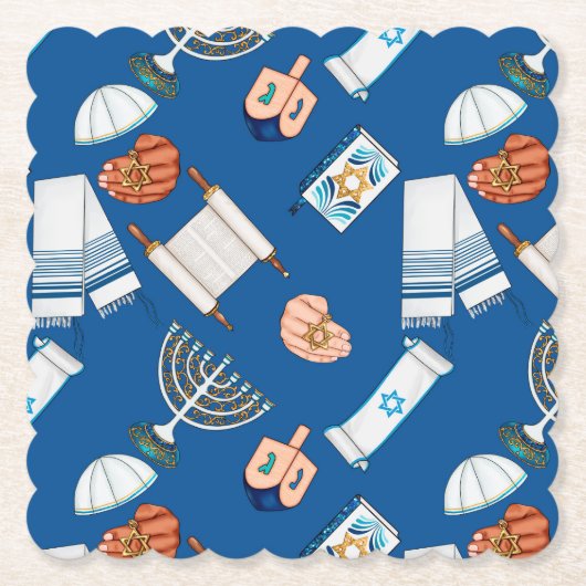 Hanukkah Fun Coasters Kartonnen Onderzetters (Voorkant)
