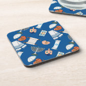 Hanukkah Fun Cork-Backed Coasters Bier Onderzetter (Linkerzijde)