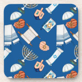 Hanukkah Fun Cork-Backed Coasters Bier Onderzetter (Voorkant)