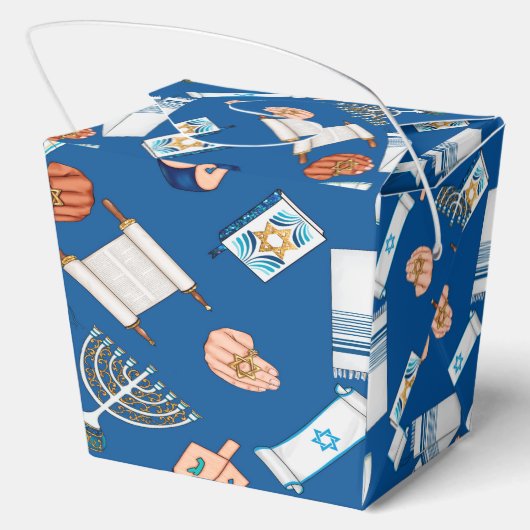 Hanukkah Fun Favor Box Bedankdoosjes (Achterkant)