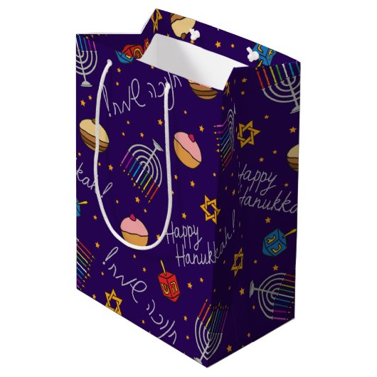 Hanukkah Fun Medium Cadeauzakje (Achterkant Gekanteld)