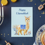 Hanukkah Funny Llama Llamakkah Chrismukkah Feestdagenkaart<br><div class="desc">Dit ontwerp kan op het gebied worden gepersonaliseerd dat door de foto en/of tekst te veranderen wordt verstrekt. Of het kan worden aangepast door de klik te kiezen om verdere optie aan te passen en de kleur van de achtergrond te schrappen of te veranderen, tekst toe te voegen, de tekstkleur...</div>