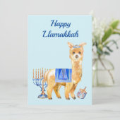 Hanukkah Funny Llama Llamakkah Chrismukkah Feestdagenkaart (Staand voorkant)