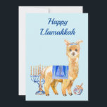 Hanukkah Funny Llama Llamakkah Chrismukkah Feestdagenkaart<br><div class="desc">Dit ontwerp kan op het gebied worden gepersonaliseerd dat door de foto en/of tekst te veranderen wordt verstrekt. Of het kan worden aangepast door de klik te kiezen om verdere optie aan te passen en de kleur van de achtergrond te schrappen of te veranderen, tekst toe te voegen, de tekstkleur...</div>