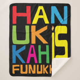 Hanukkah Funukkah Sherpa Blanket/Medium Sherpa Deken